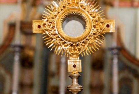 Ostensory for worship at a Catholic church ceremony